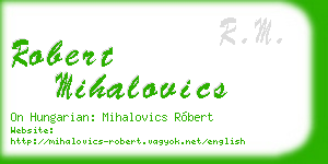 robert mihalovics business card